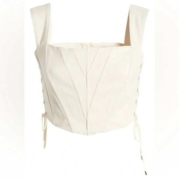 Moon River Lace Up Corset Crop‎ Top - Size M - Cream - NWT - Picture 10 of 10